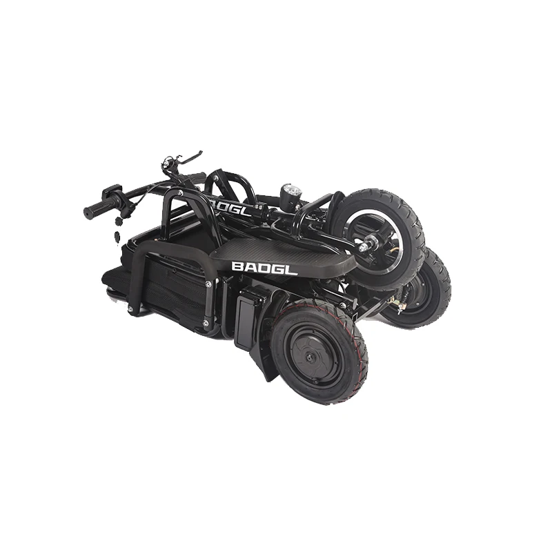 Dual motor lithium battery three-wheel aluminum alloy folding walker, simple operation, suitable for people of different ages