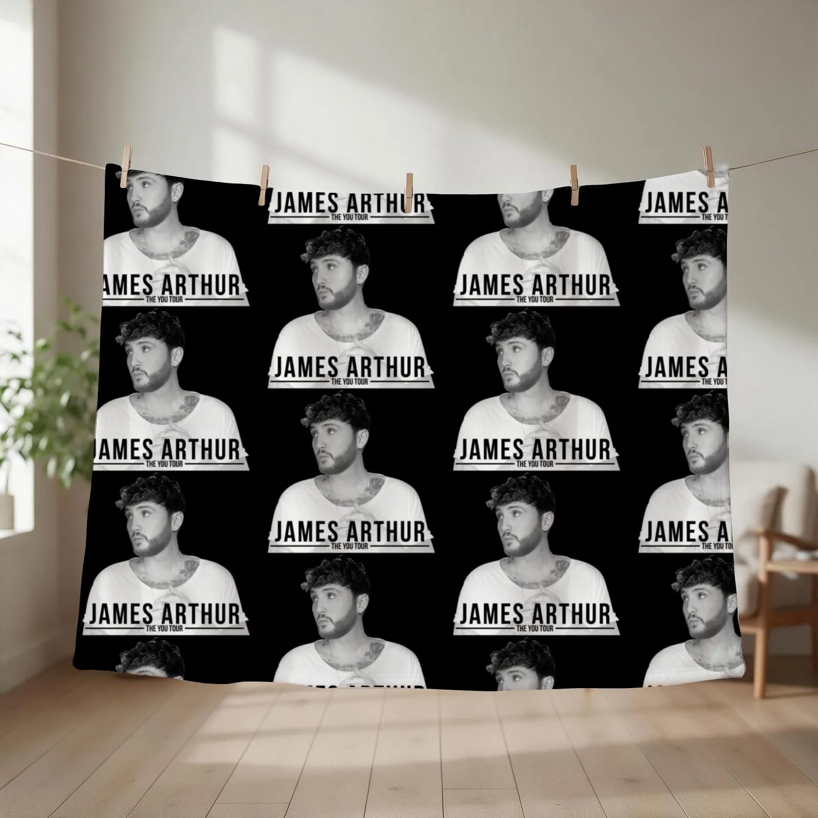 JAMES ARTHUR - THE YOU TOUR Throw Blanket couch cozy soft plush fuzzy picnic outdoor blanket