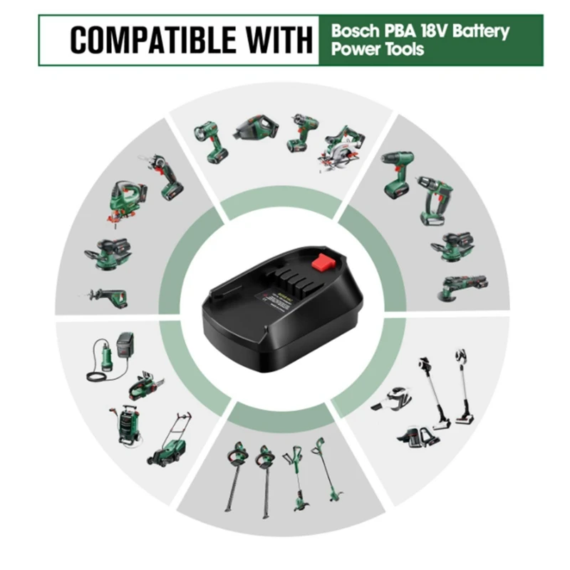 Battery Adapter Use For Bosch 18V Li-ion Battery BAT618 on Home Lithium Electrical Power Tool Replace All 18V Green Blue Adapter