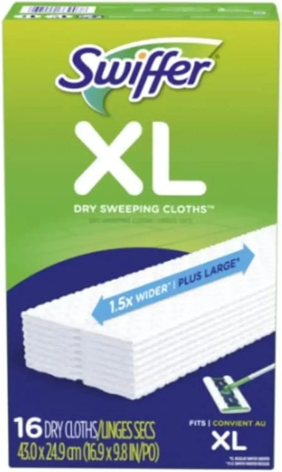 

Extra large disposable sweeping cloths, 16-count boxes (pack of 3), textured for dirt & dust.