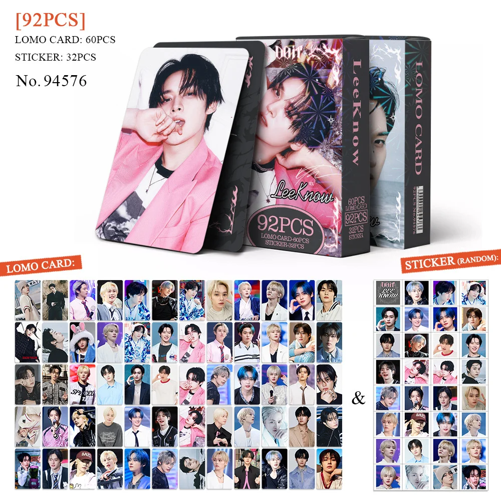 92 PCS novas Crianças Vadios DOIT SKZOO KPOP Felix Hyunjin Bang Chan HAN Seungmin LeeKnow cartões de fotos adesivos cartões de felicitações LOMO presentes