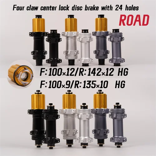 Imagen 2 del producto Nuevo cubo de rueda de bicicleta de carretera ultraligero de cuatro garras con rodamiento sellado de 24 orificios, 100/135/142 Compatible con SHIMANO SRAM 11S