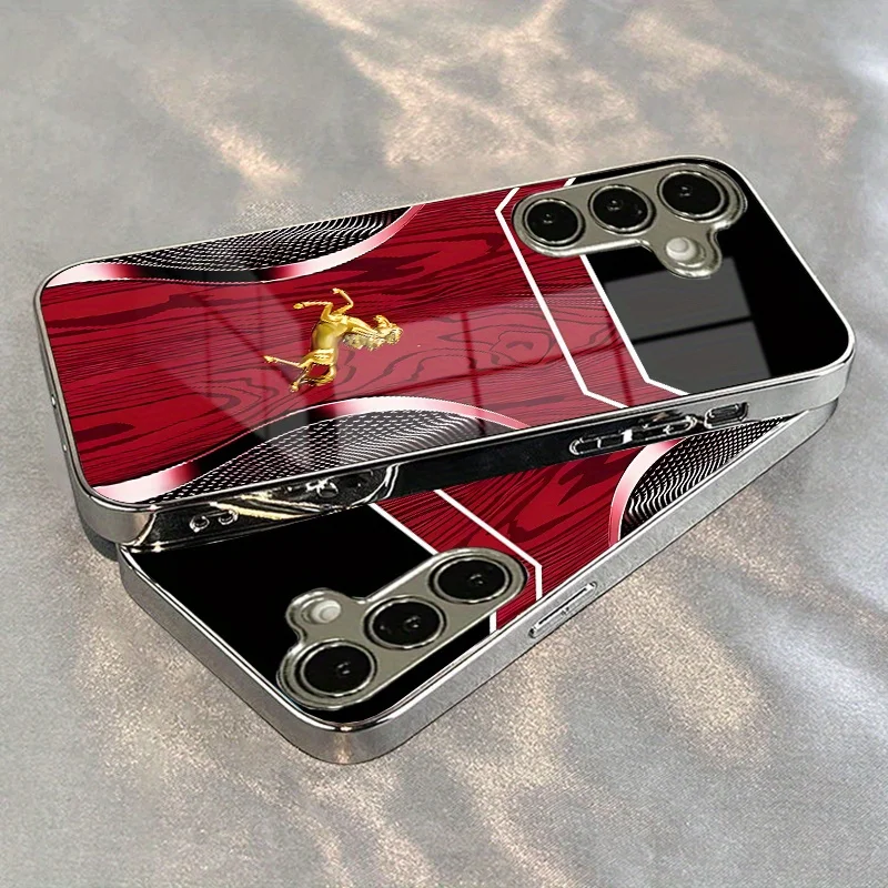 Rosewood Golden Horse Hochwertige Handyhülle Galvanisierte Glas-Handyhülle für Samsung Galaxy S26 S25 S24 S23 S22 S21 FE, Ultra, Plus – Bild 3