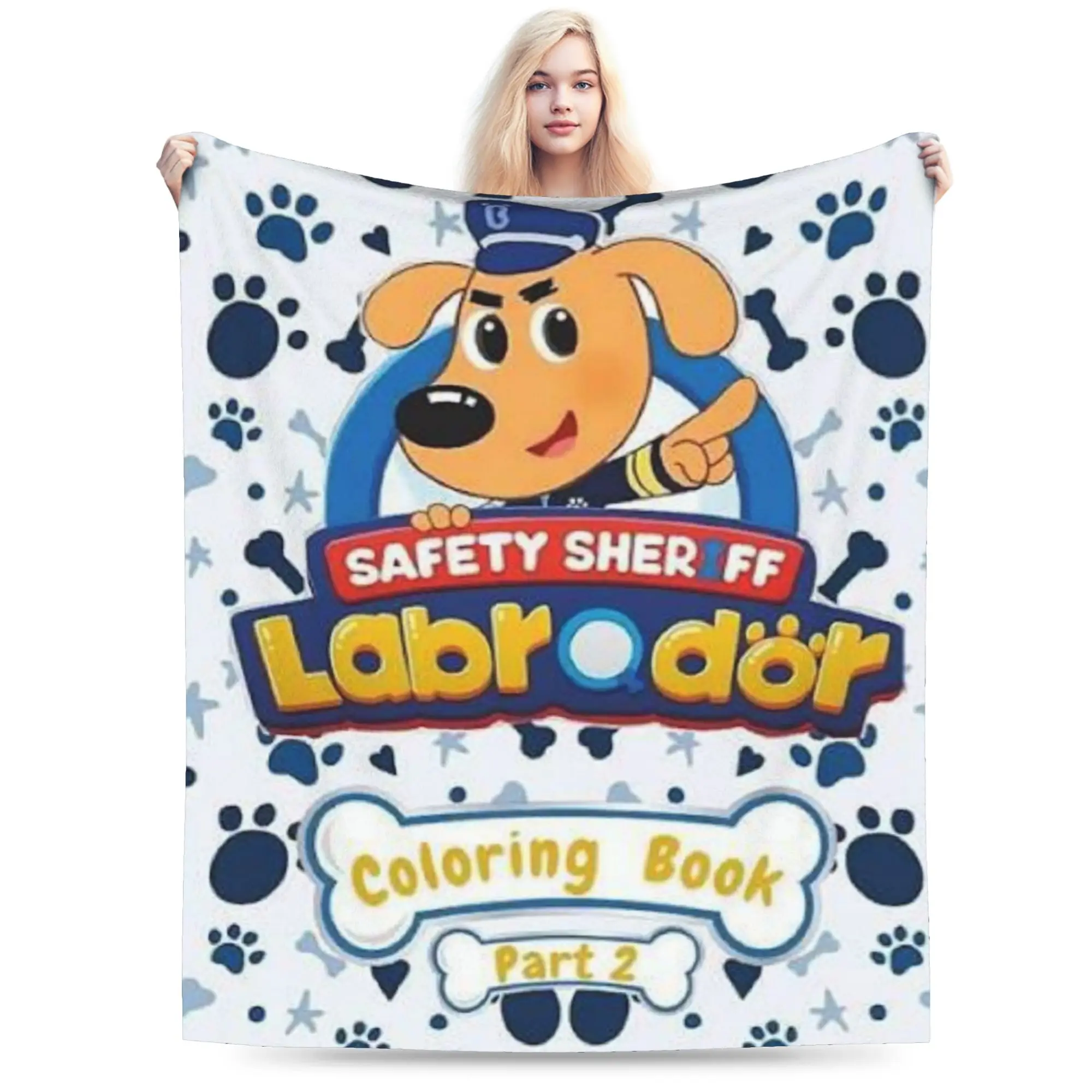 Safety Sheriff Labrador  Blanket Flannel  Comfortable Ultra-Soft Throw Blankets for Sofa Plush Thin Quilt