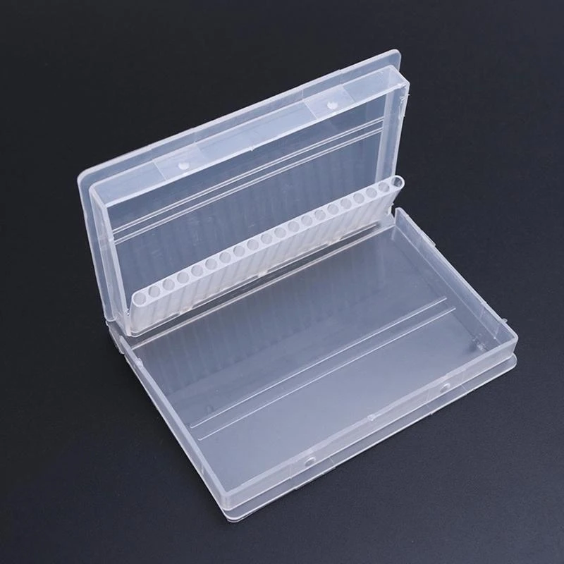 652F Empty Clear Drill Bits Storage Box Files- Holder Display Grinding for Head Container for Case Manicure Accesso