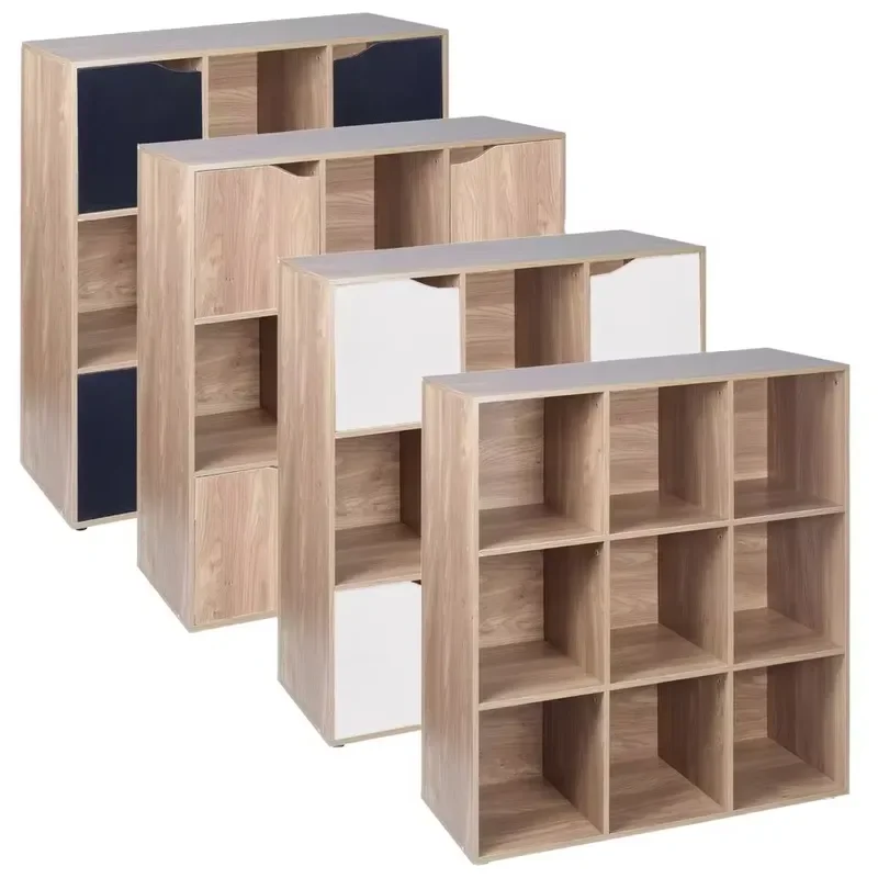 Latest 5 Shelf Wooden Corner Bookcase Office Standing Cabinet Picture Display Rack Storage Organizer
