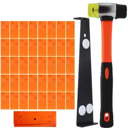 Kit de ferramentas de instalação de piso de madeira laminado ferramentas para casa borracha tocando barra de tração de aço carbono de dupla face martelo resistente