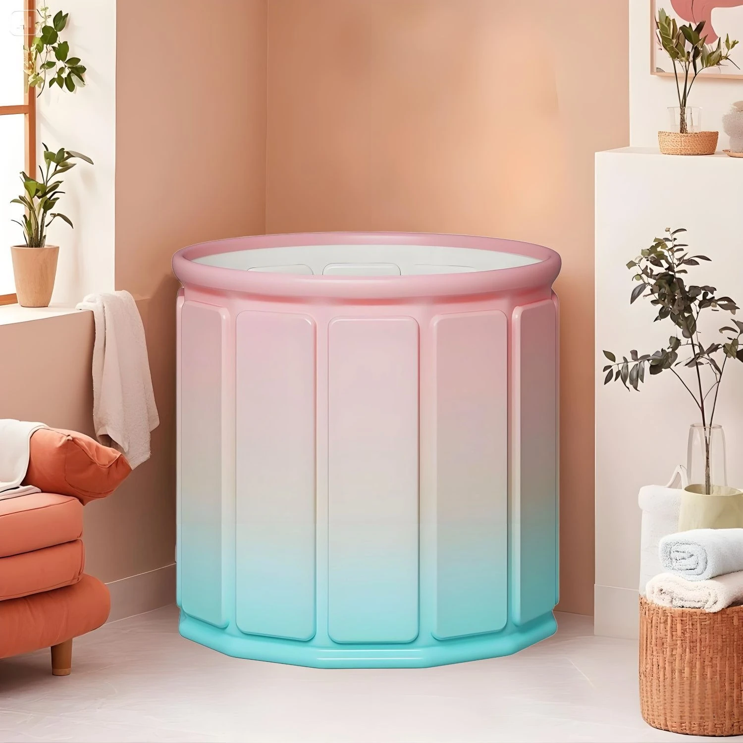 Home portable, no installation, multi-layer thick cotton insulation, adult specific shower folding bathtub