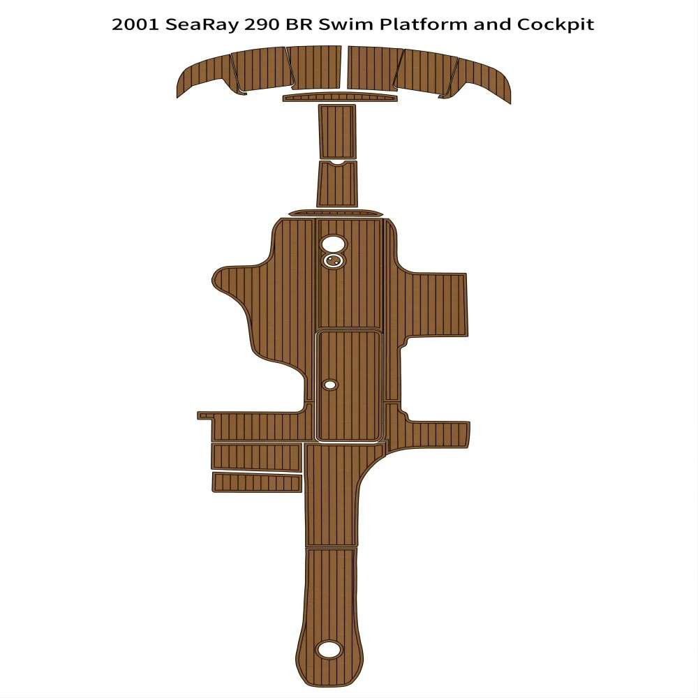 2001 Sea Ray 290 BR Swim Platform Cockpit Pad Boat EVA Foam Teak Deck Floor Mat SeaDek MarineMat Gatorstep Style Self Adhesive