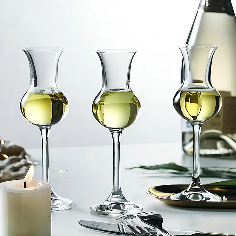 Crystal Whisky Glass Wine Cup Goblet Glass Rum Liqueur Smell Tasting Glass Brandy Tulip Party Wedding Champagne Glasses