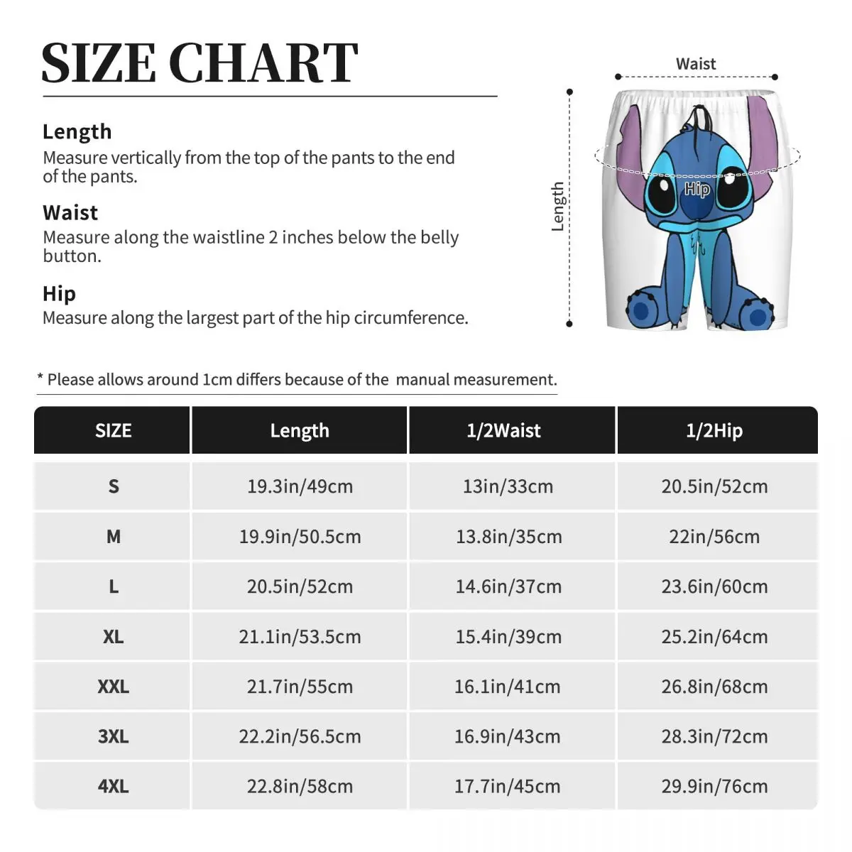 Custom Print Lilo Stitch Cartoon Anime Manga Pajama Shorts Men Sleepwear Bottoms Sleep Short Pjs with Pockets