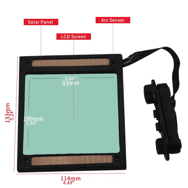 Grande campo visivo Eara 4 sensore ad arco DIN5-DIN13 solare Auto dimmerabile TIG MIG MMA rettifica taglio vero colore saldatura casco filte