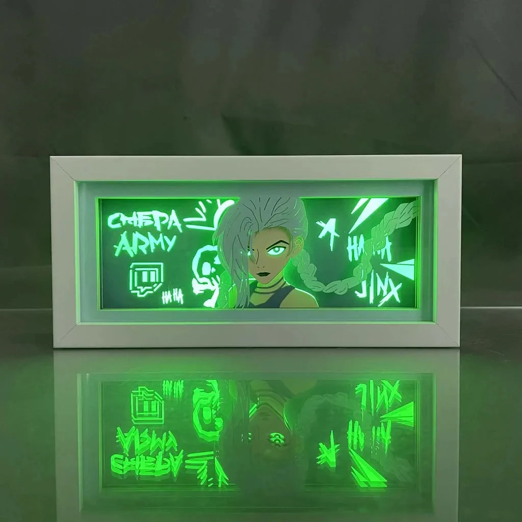 

League of legends Jinx LED Light Box Cool Things for Room Decoration LOL Arcane Accessories Lamp Xmas Gift for Gamer Nightlight