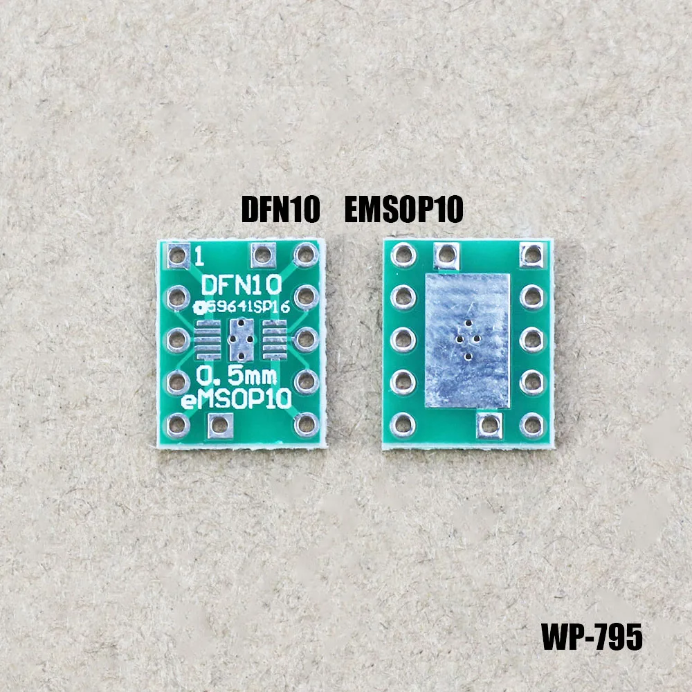 

1pcs DFN10 eMSOP10 Turn DIP10 0.5MM Pitch With Cooling IC Adapter Socket / Adapter Plate PCB WP-795