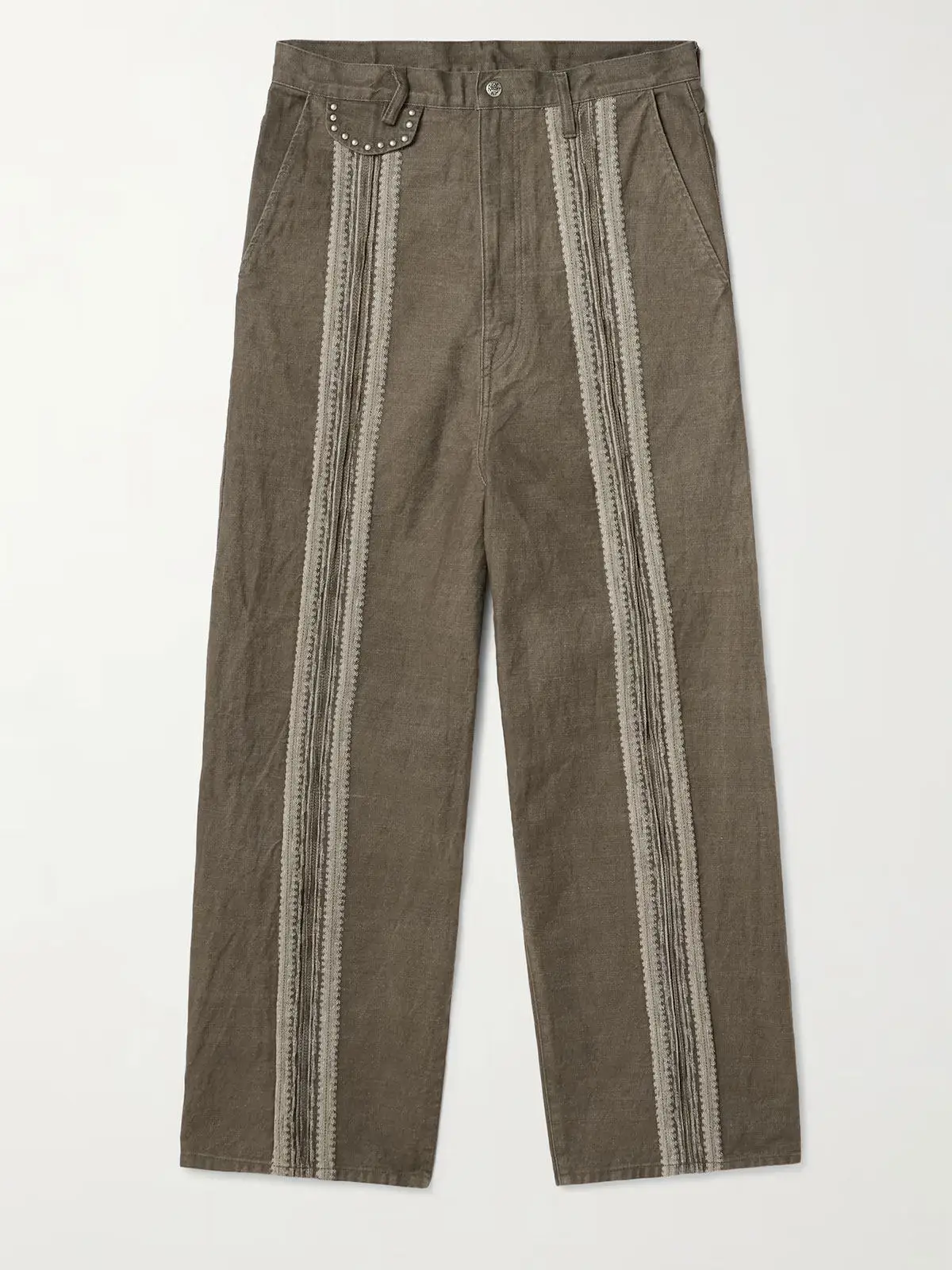 Kapital Hirata Kazuhiro Japan Style 25ss Vertical Stripe Patchwork Retro Casual Loose Pants for Men