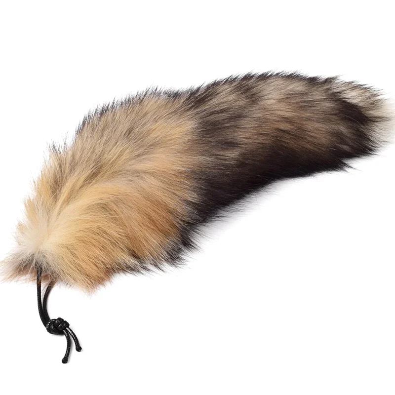 Cute Fox Tail Pendant with Leather Rope Faux Racoon Fur Keychain Plush Fur Pendant for Bags Charm Keys Holder Couple Keyrings