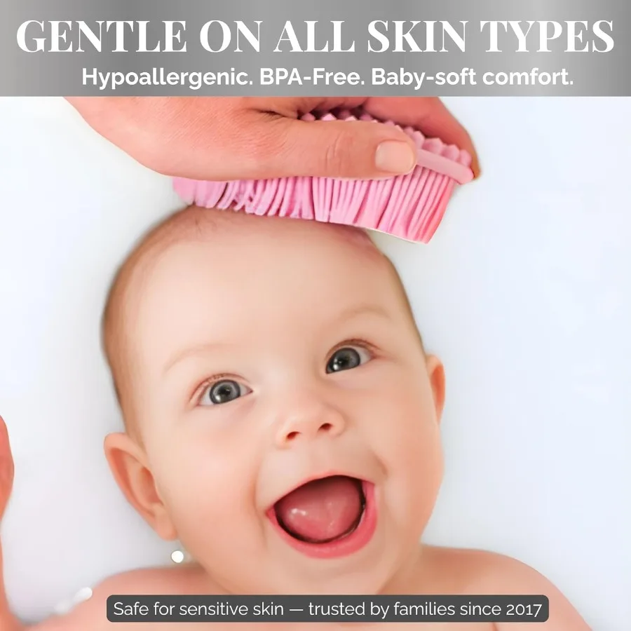 Avilana Scrubber per il corpo in silicone Spazzola per doccia delicata Luffa Alternativa Opzioni infusione d'argento Silicone igienico BPAFree ad asciugatura rapida