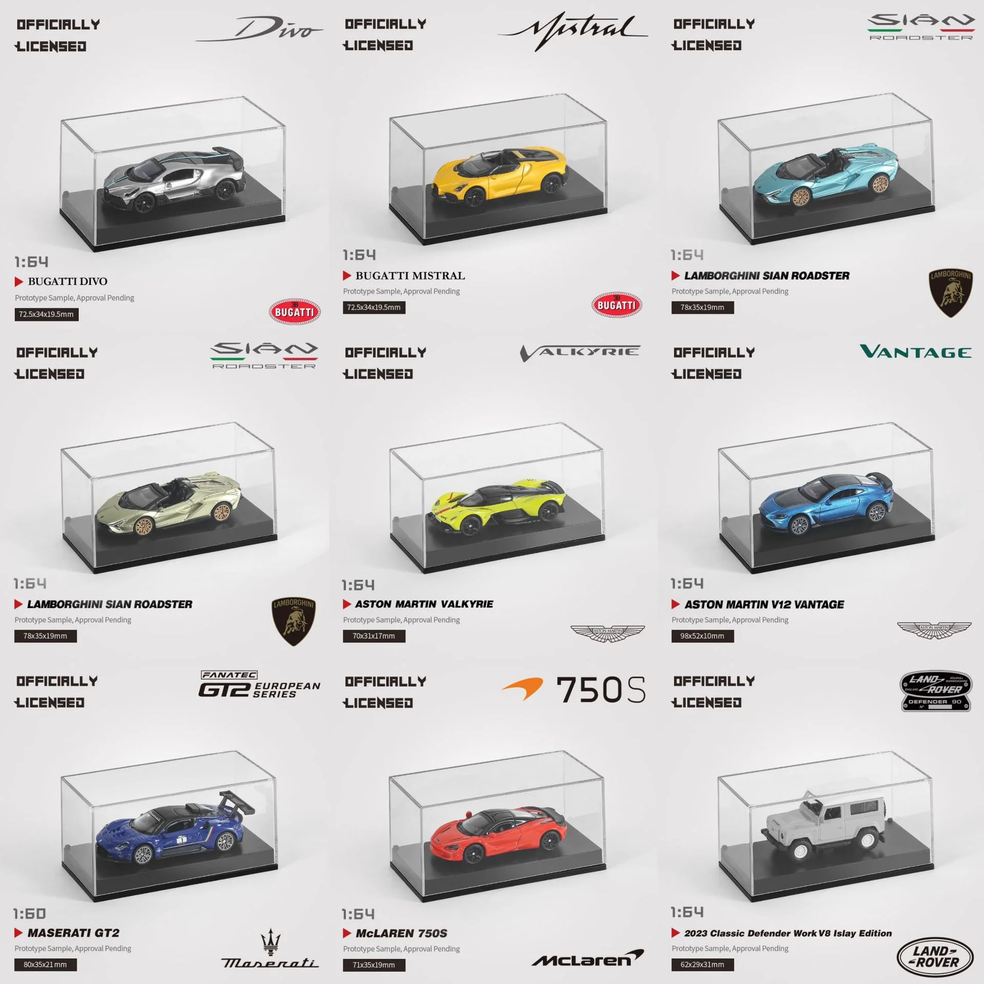 

RW BUGATTI MISTRAL/ASTON MARTIN V12/MASERATI GT2 1:64 Alloy Die-Cast Models Car Model Toys Racing Sport Car Collection Kids Gift