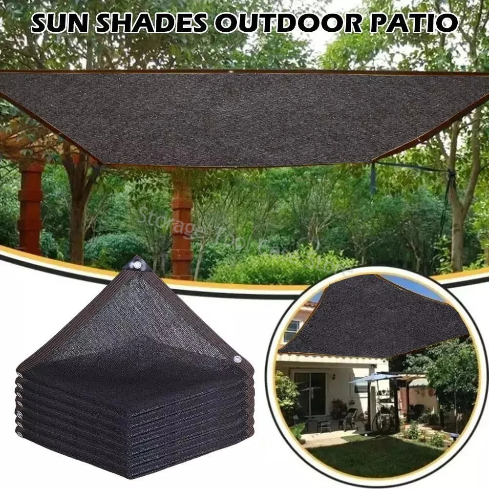 Black Shade Cloth Sunblock Mesh Cover Taped Edge With Grommets Sun Net For Pergola Plants Greenhouse Gardens Patio Canopy