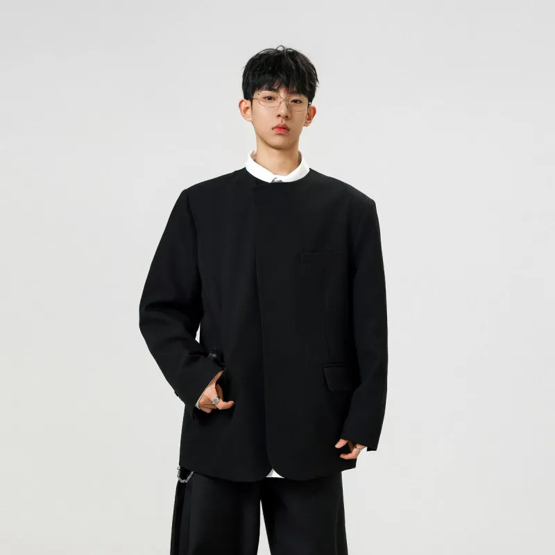 

Casual Loose Brand round Ne Chinese Sle Men's Suit M5XL Large Size Tagkita Youth Faion Autumn Long Sve