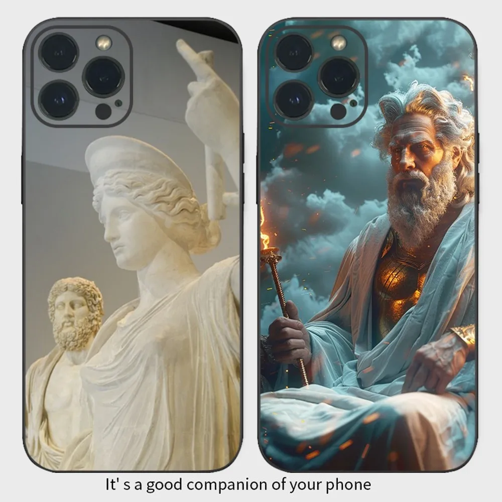 

Greek God Statue Face Zeus Phone Case For iPhone16 15 14 13 12 Mini 11 Pro XS Max X XR SE5 6 7 8 Plus Soft Silicone Cover