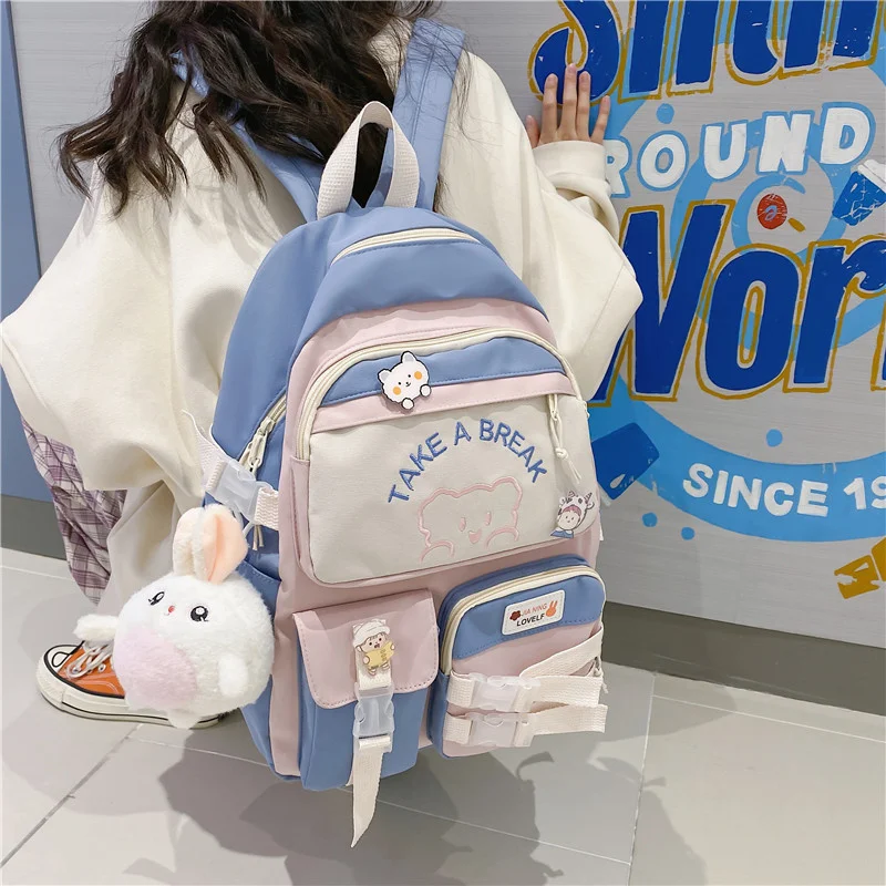 TRAVEASY 2023 School Backpack Women Teenager Waterproof Travel Backpack Female Fashion Lady Trendy College Cool Women Laptop Bag