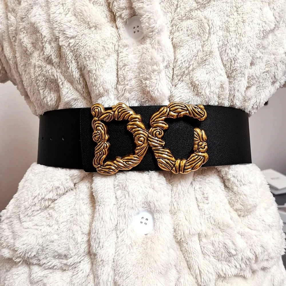Cinturón de Cuero de Lujo Estilo Italiano para Mujer, Ideal para Jeans, También Apto para Combinar con Faldas y Cinturones Anchos Elegantes