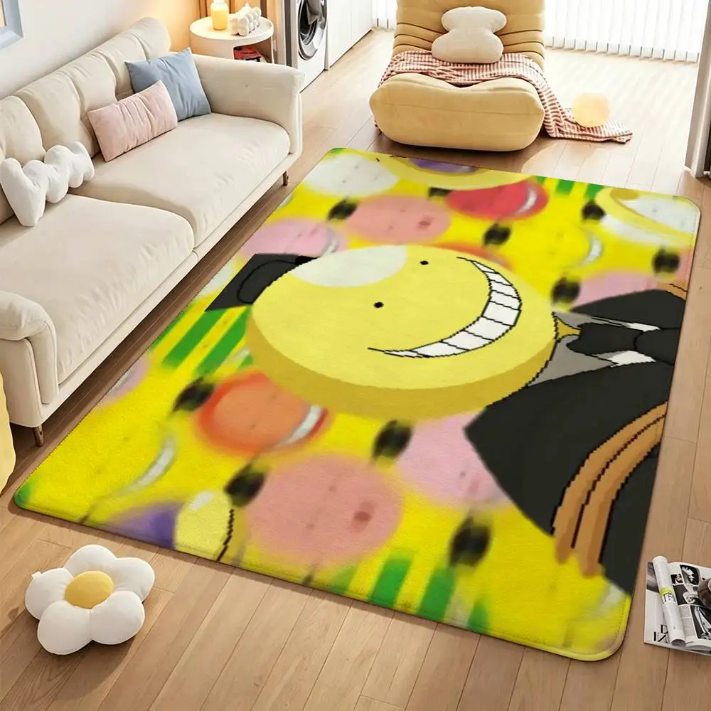 Cute Koro-sensei A-Assassination c-Classroom Short Plush Rug Carpet mat Machine Washable Anti‑Slip Floor Mat Home Decor