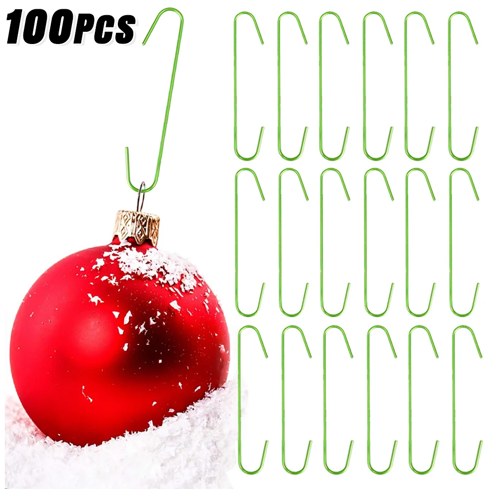 5/100 pezzi ganci per ornamenti natalizi ganci in plastica a forma di C supporto per appendere palline per albero di Natale per decorazioni per feste di Capodanno Navidad