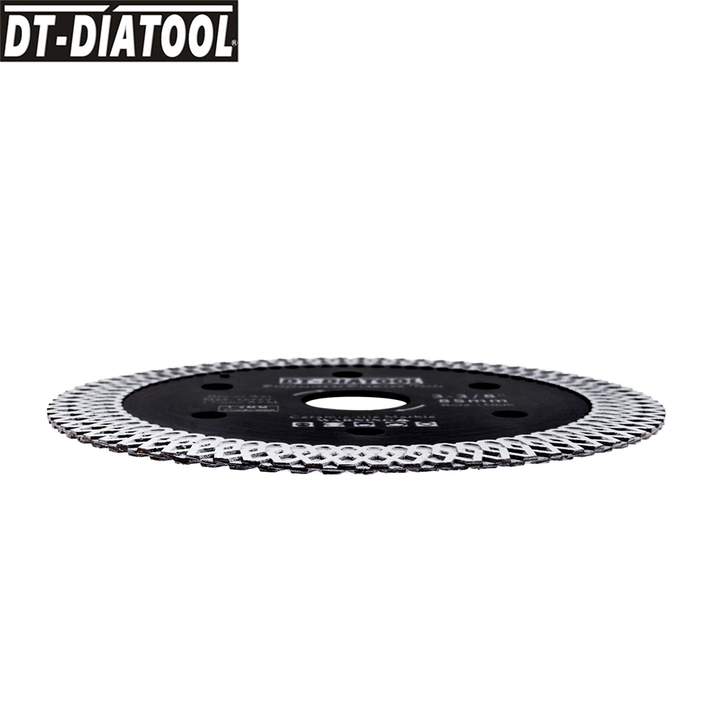 DT-DIATOOL 85mm Edge Diamond Turbo Cutting Disc Saw Blade Mesh Grinder Wheel Porcelain Ceramic Tile Marble Dry/Wet Angle Grinder