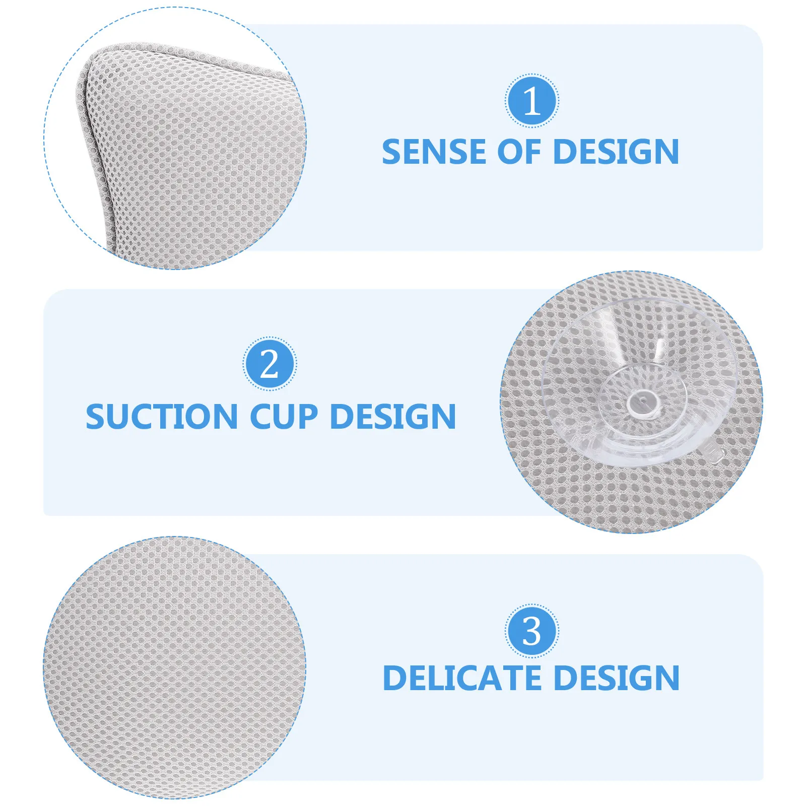 

1Pcs Bathtub Pillow with 2 Reinforced Suction Cups Fits Oval Straight Corner Hot Tubs Spa Shower Neck