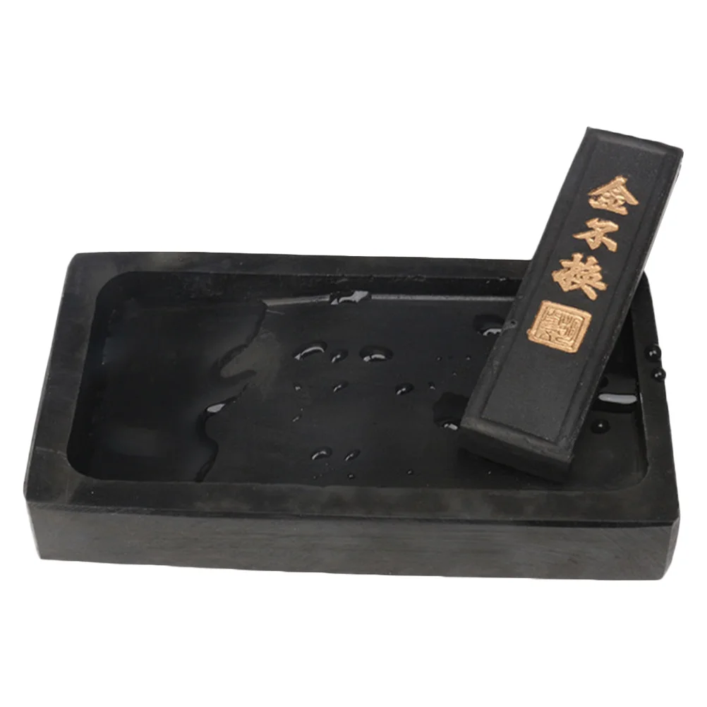 

Inkstone Stick Chinese Inkslab for Drawing Painting and Calligraphy Writing with Rib