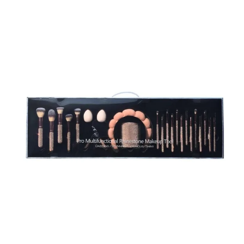 Unique 23pcs Bling Makeup Brush Set - Crystal Diamond Rhinestone Professional Gifts for Women