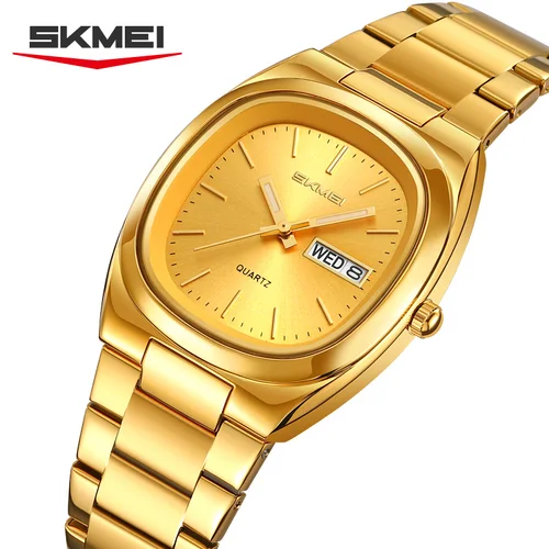 SKMEI 2420 reloj de acero de negocios moda cuarzo fecha hora mujeres relojes de lujo Casual reloj de pulsera femenino vestido para mujeres señoras