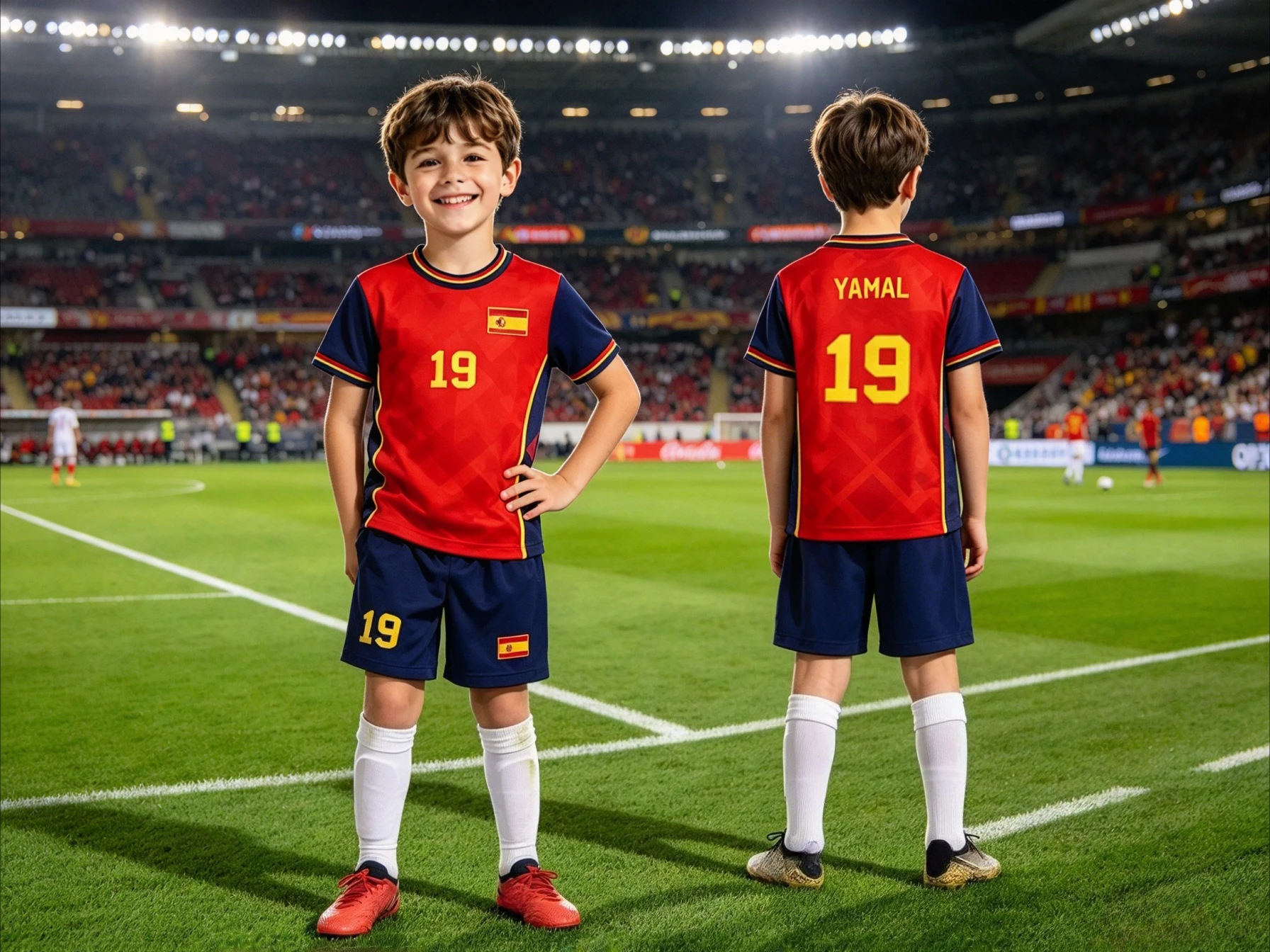 2026 Special YAMAL #19 Football Jersey Tee Shorts Set, Single Top Available,Harajuku Shirt Shorts Set Kids Tracksuit 2 Piece Set