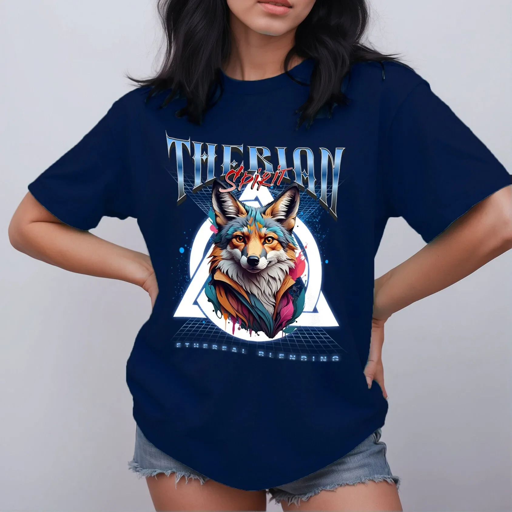 Therian Spirit Fox Etherian Blending T Shirt Perfect For Gift Animal Enthusiasts Concertgoers And Street Style Pioneers