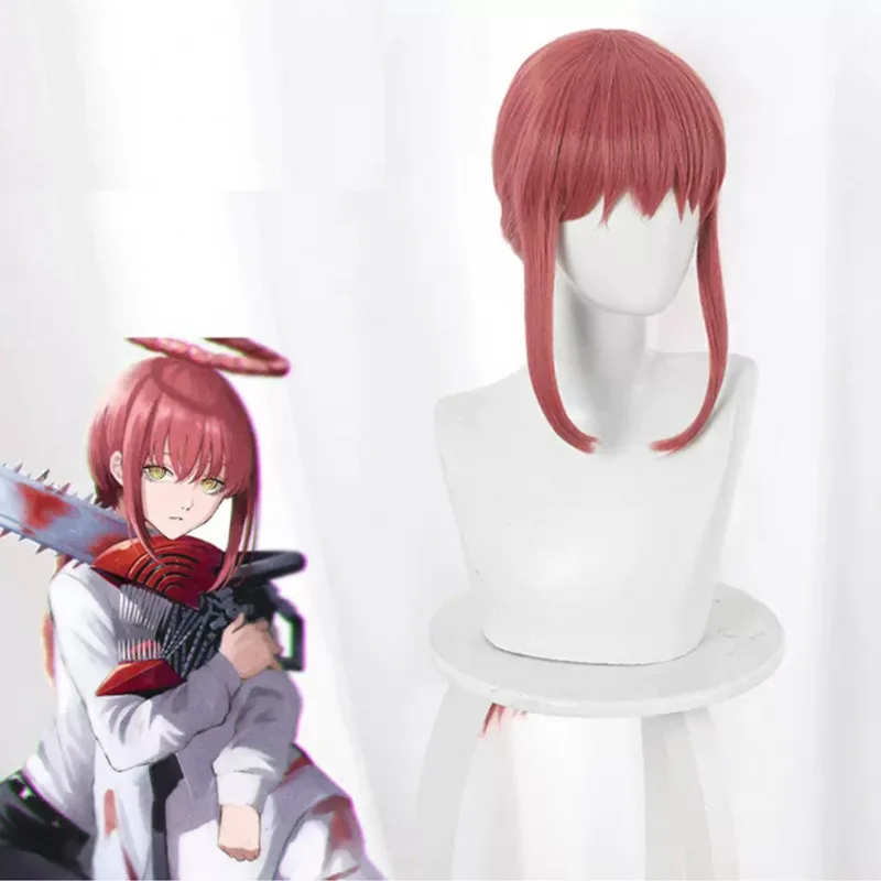 

Chainsaw Man Machima Cos Wig Chainsaw Man Demon Hunter Anime Game Pink Braid Cos Long Hair