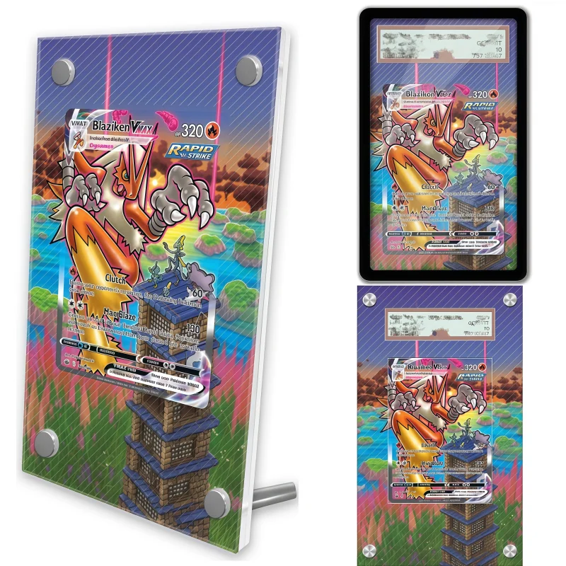 display-de-arte-anime-para-pokemon-chilling-reign-blaziken-presentes-de-anime-e-jogos-estojo-protetor-de-acrilico-expansivel-chaveiro-nivel-de-avaliacao
