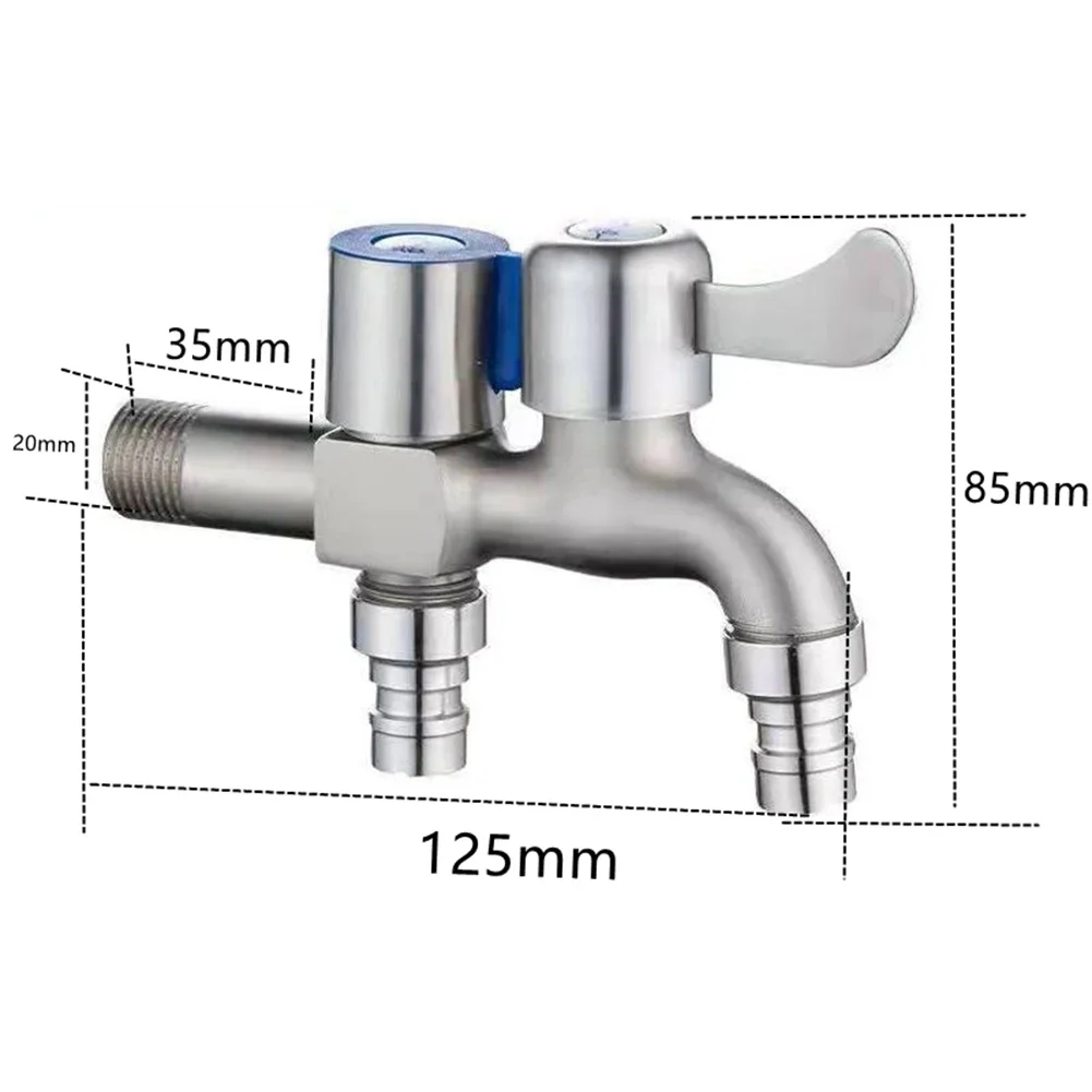 G1/2 Mop Pool Faucet Stainless Steel Double Open Washing Machine Faucet Quick Open Single Cold Outdoor Garden Pool Faucet