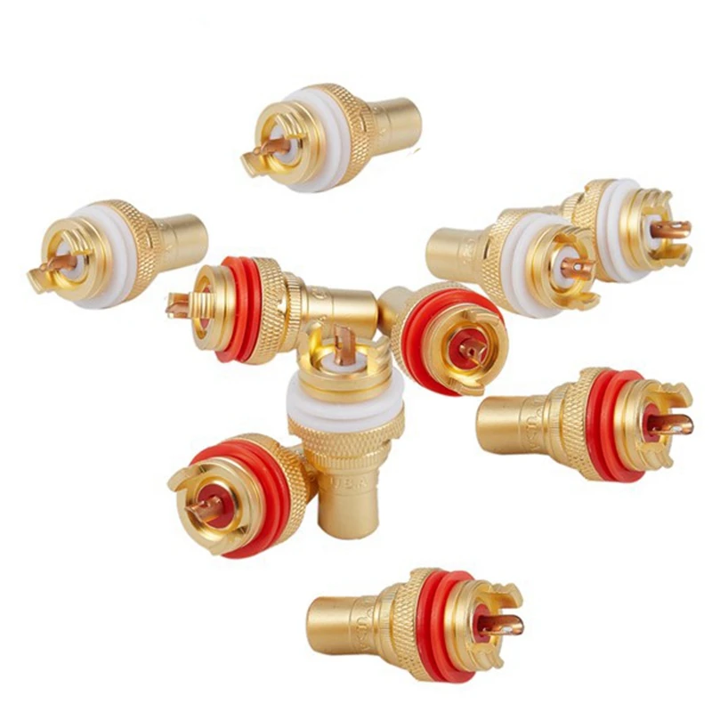 10Pcs RCA Female Jack Socket Gold Plated Amplifier Speaker RCA Soldering Chassis AV Terminal Phono Cable Wire Connector