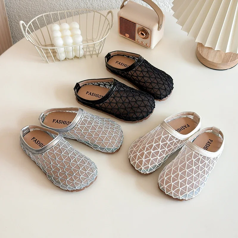 

Children’s Slide Sandals 2025 Summer New Anti-slippery Soft Sole Toddler Beach Sandals Hollowed-out Mesh Kids Outdoor Barefoot