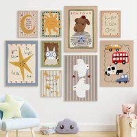 Bohemian Sun Moon Animal Cartoon Illustration Poster Prints Canvas Painting Wall Art Picture Living Kindergarten Room Home Decor