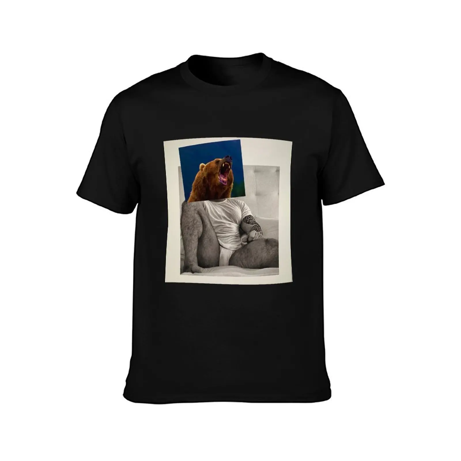 BEAR Tighty Whities - repurposed, up-cycled photo collage T-Shirt Casual Light Summer Short Sleeve Top T-Shirt
