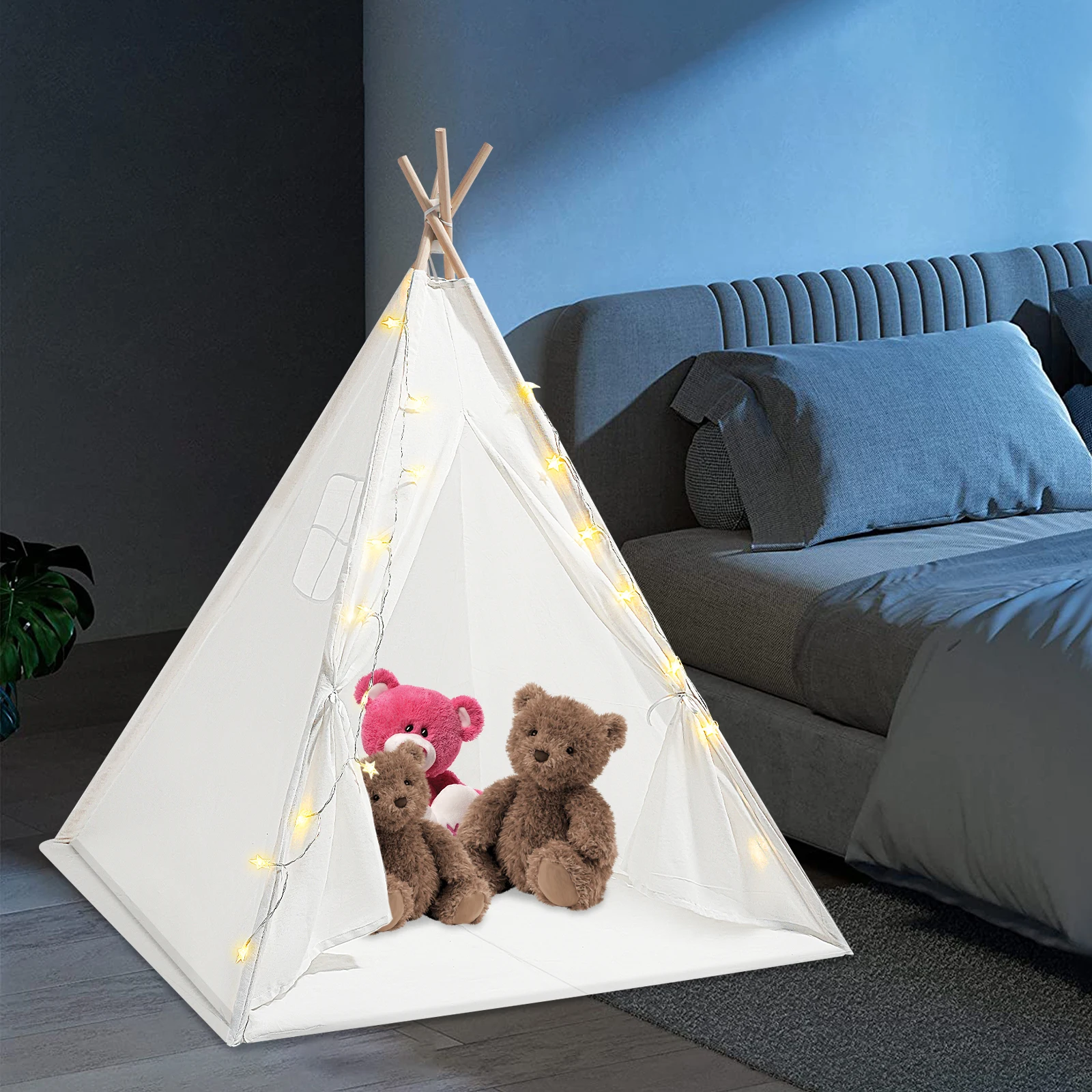 Kindertent voor kinderen 160 cm, draagbare tent voor kinderen binnenhuishouden, meisje en jongen speelgoedkasteeltent speelhuis voor kinderen