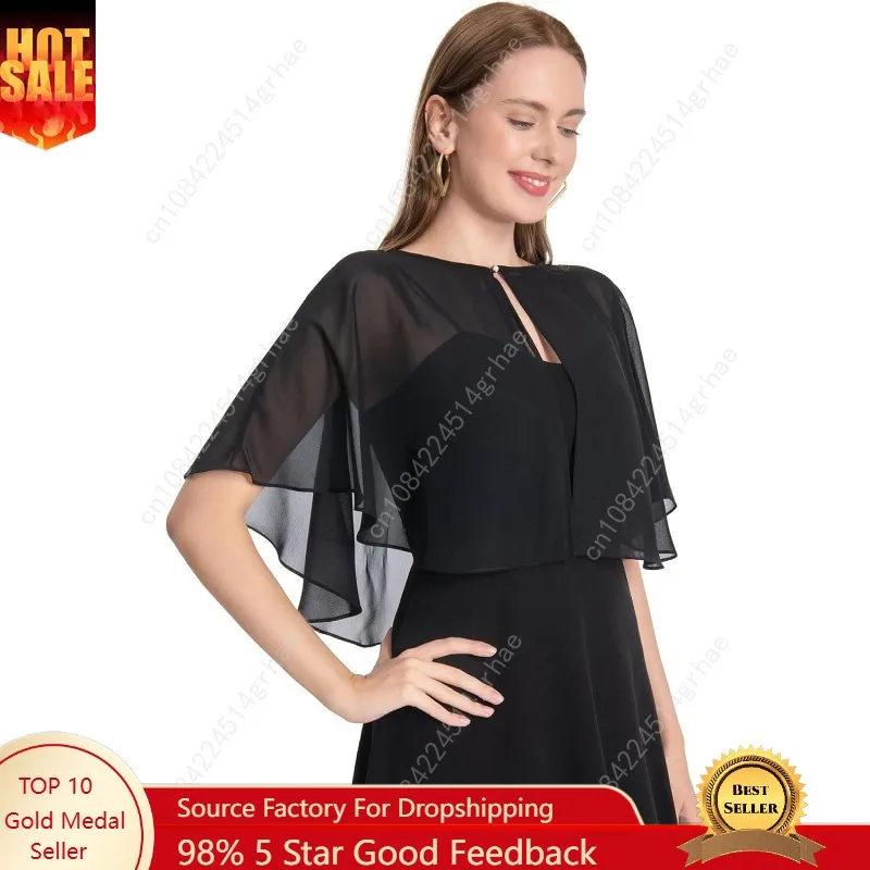 

Capelets for Women Soft Chiffon Shawls Wraps Shurg for Evening Wedding Capes Bolero Cover Up