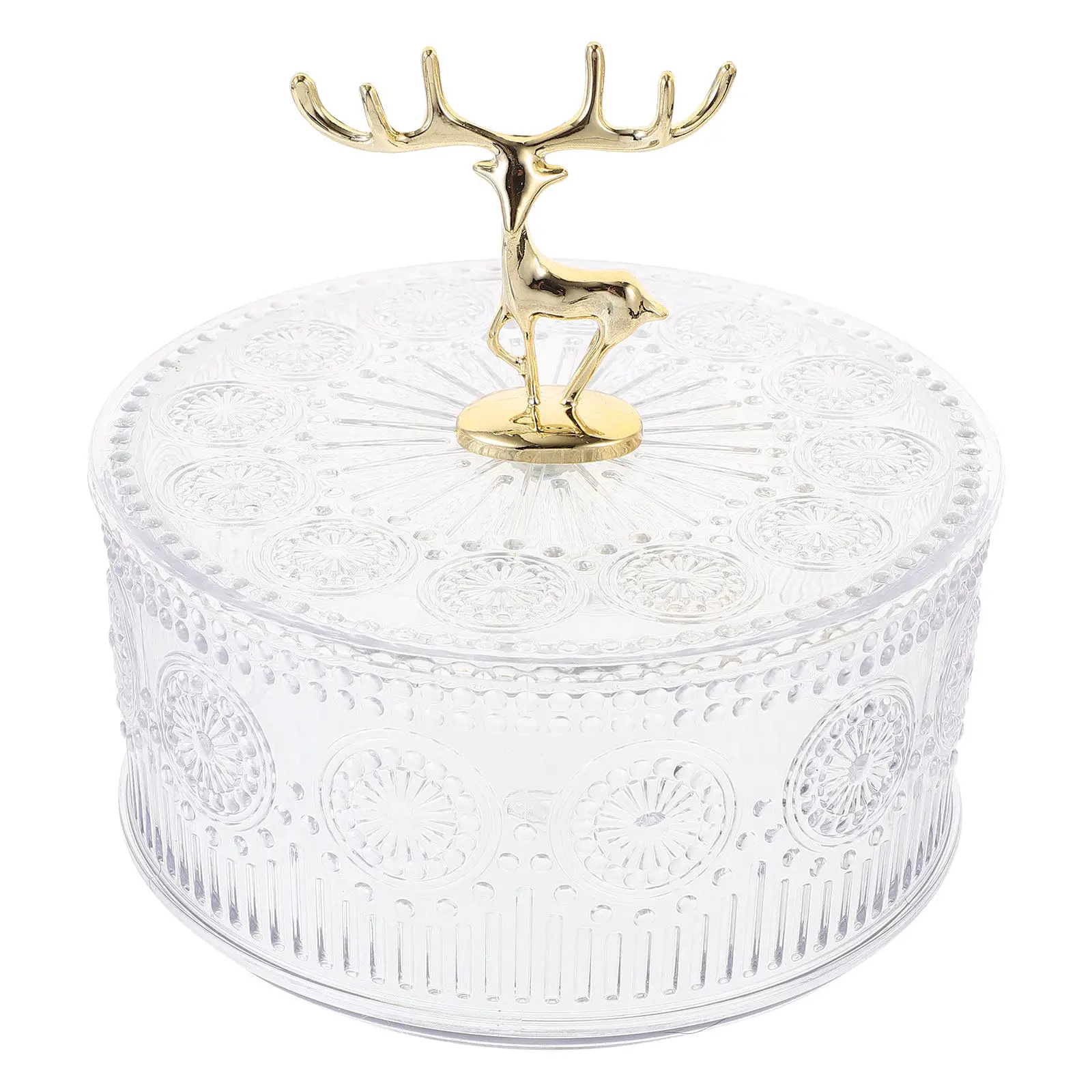 

Transparent Jewelry Box Elegant Embossed Case For Ring Earring Storage Organizer Holder Dustproof Portable Trinket