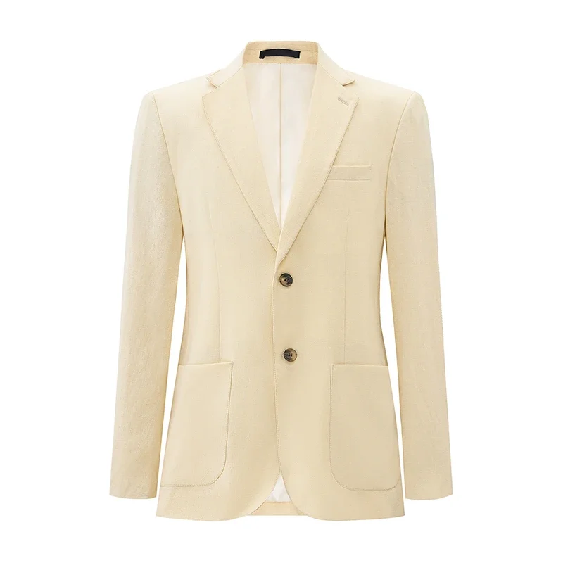 

Suit Blazer Jacket Men's Linen Casual Blazers Breathable Relaxed Beige Suit Jacket Fit Business Outdoor Commuting Fashion Blazer