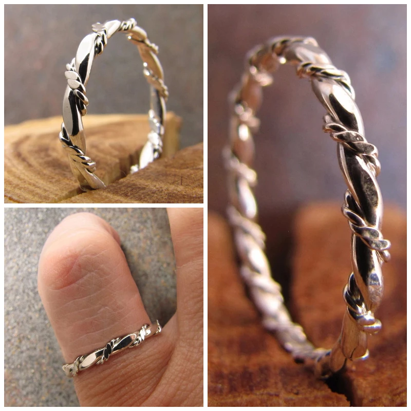 Huitan Metall Silber Farbe Twist Design Fingerring für Frauen Alltagskleidung Modische vielseitige weibliche Ringe Statement-Schmuck