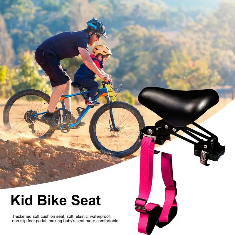 Front Mounted Child Bike Seat Detachable Kids Bike Seat Front Mount Portable Bicycle Child Safety Seat Thick Padded Seat With