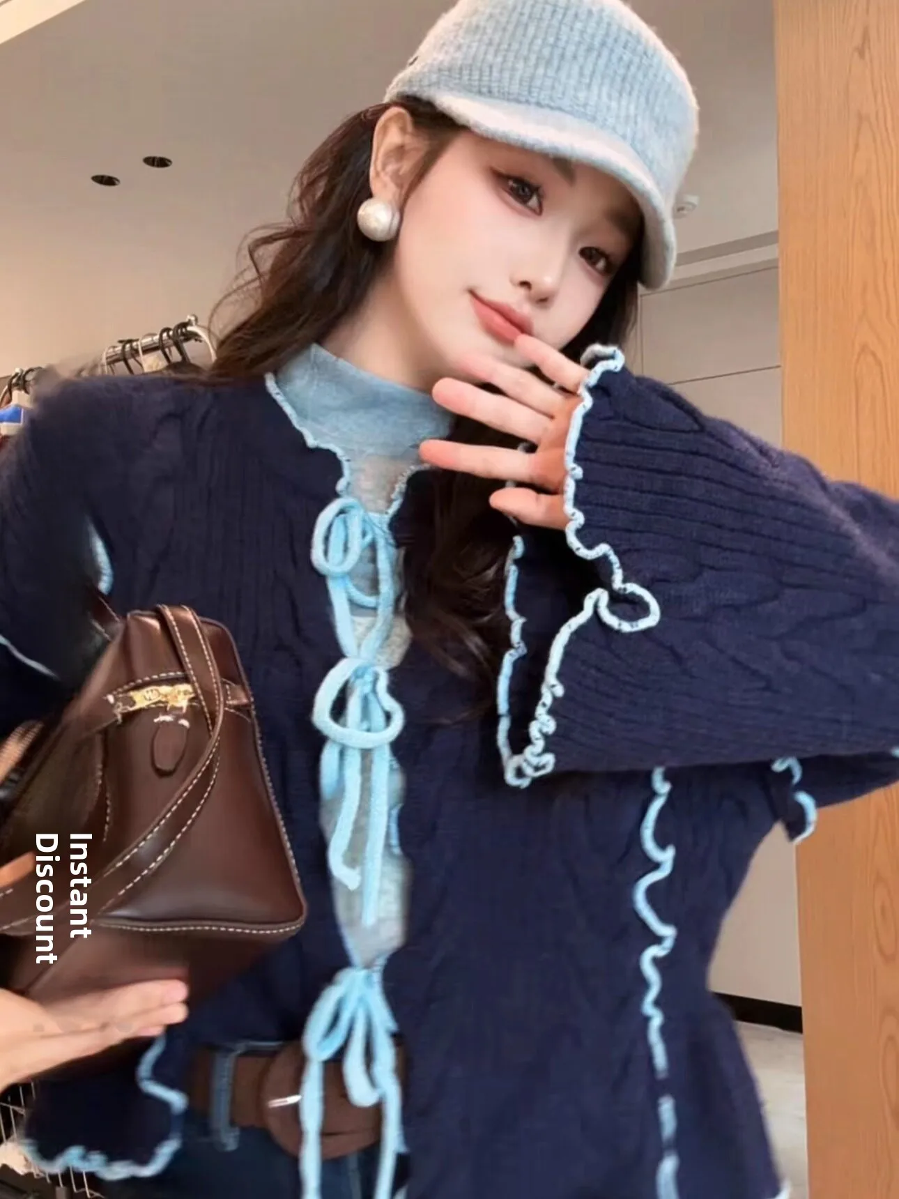 

New Dadada High-End Casual Faionable Knitted Open Cardigan Versatile Comfortable Women's Autumn Winter A-Line Knitwear